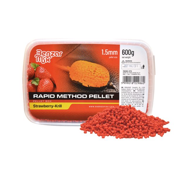 Benzár Mix Rapid Method Pellet 1,5mm Eper-Krill Pellet Box 600gr