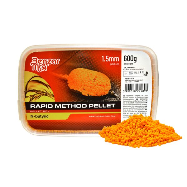 Benzár Mix Rapid Method Pellet 1,5mm Vajsav Pellet Box 600gr