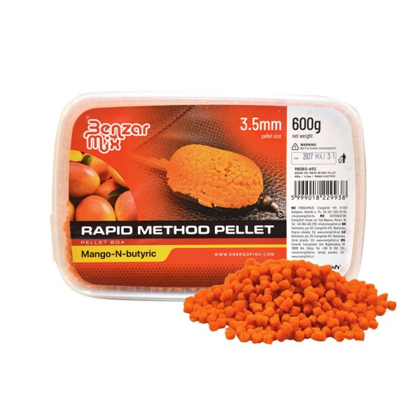 Benzár Mix Rapid Method Pellet 3,5mm Mangó-Vajsav Pellet Box 600gr