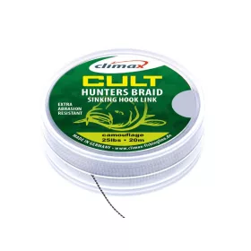   Climax Cult Carp Huntersbraid Sinking Hooklink 20m 30lb Dark Silt Fonott Előkezsinór