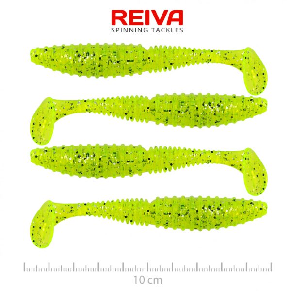 Reiva Zander Power Shad 10cm 7,05gr 4db/cs (Fluo Zöld Flitter II.)