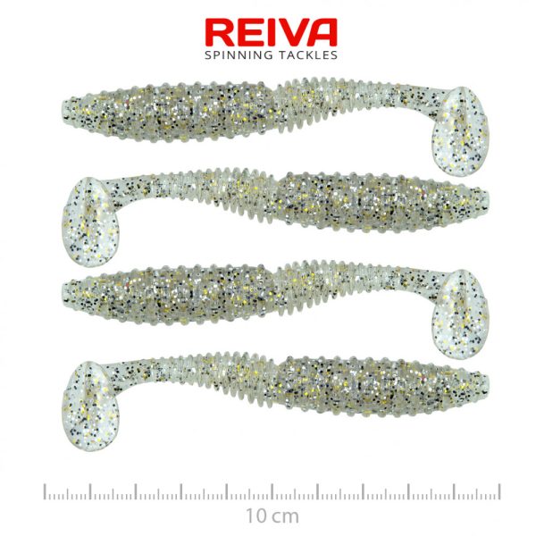 Reiva Zander Power Shad 10cm 7,05gr 4db/cs (Ezüst Flitter) Plasztik csali