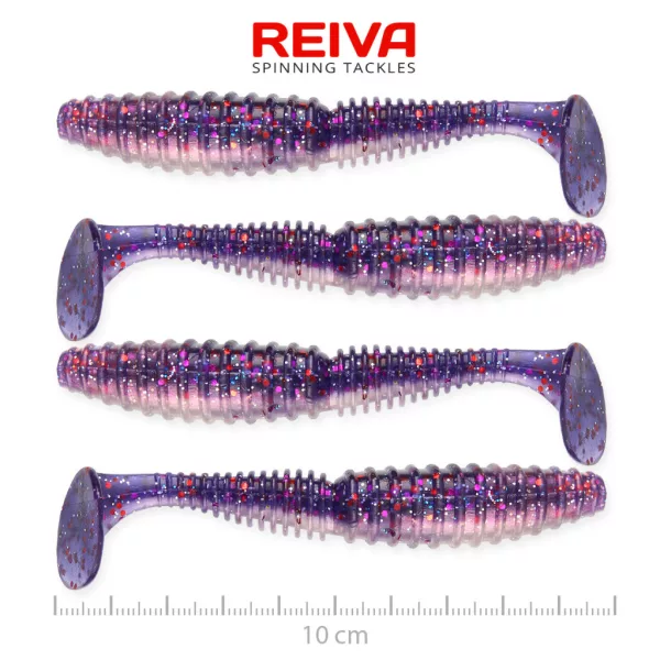 Reiva Zander Power Shad Purple Pearl 10cm Plasztik Csali 4db