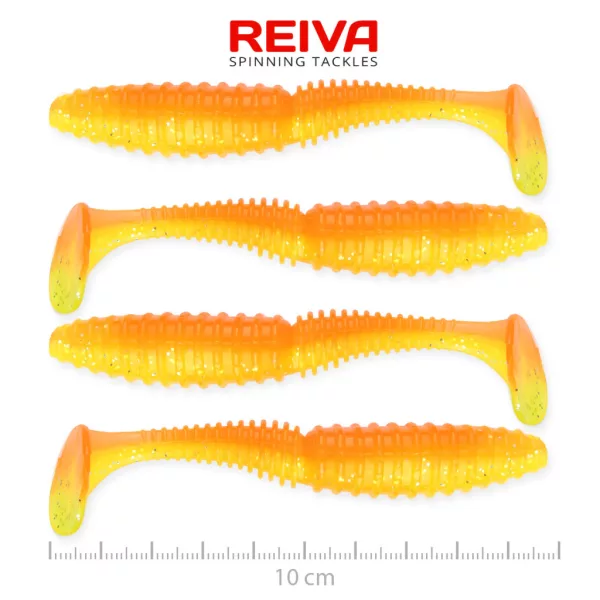 Reiva Zander Power Shad Shiny Orange 10cm Plasztik Csali 4db