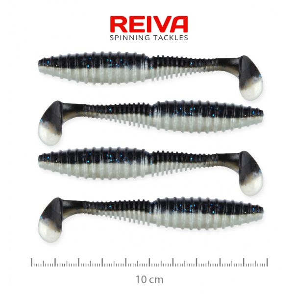 Reiva Zander Power Shad 10cm 7,05gr 4db/cs (Fekete Ezüst) Plasztik csali