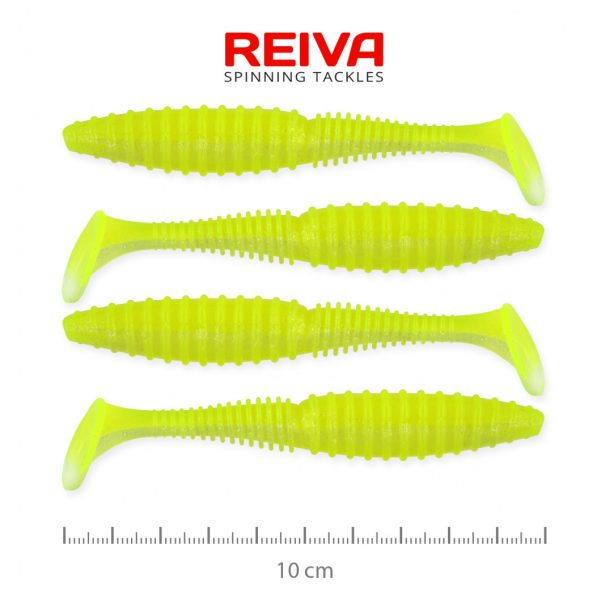 Reiva Zander Power Shad 10cm 7,05gr 4db/cs (Fluo Zöld) Plasztik csali