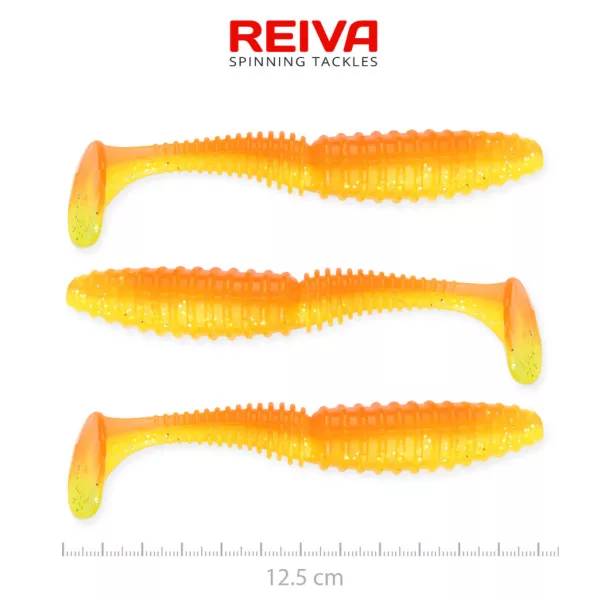 Reiva Zander Power Shad Shiny Orange 12,5cm Plasztik Csali 3db