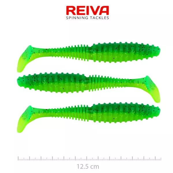Reiva Zander Power Shad Poison Green 12,5cm Plasztik Csali 3db