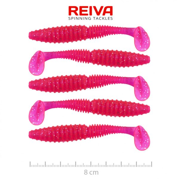 Reiva Zander Power Shad 8cm 3,18gr 5db/cs (Pink Flitter) Plasztik csali