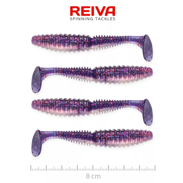Reiva Zander Power Shad Purple Pearl 8cm Plasztik Csali 4db