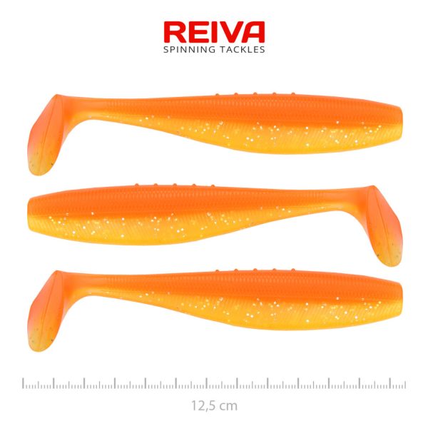 Reiva Flat Minnow Shad 12,5cm Shiny Orange Plasztik Csali 3db