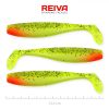 Reiva Flat Minnow shad 12,5cm 3db/cs (Zöld-Piros Flitter) Plasztik csali