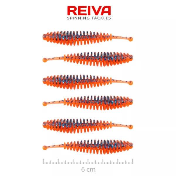 Reiva Tiny Worm Orange Disco 6cm Plasztik Csali 6db