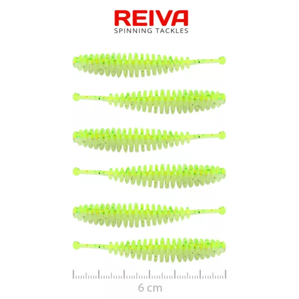 Reiva Tiny Worm Flash Chartreuse 6cm Plasztik Csali 6db