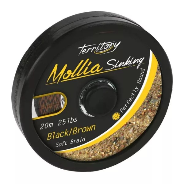 Mikado Mollia Hooklink 20m 25lbs Fekete-Barna Fonott Előkezsinór