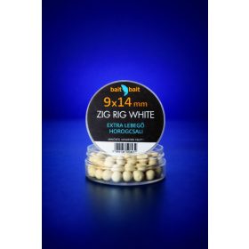 BaitBait Fehér 9x14mm Zig Rig Extra Lebegő Horogcsali 20gr