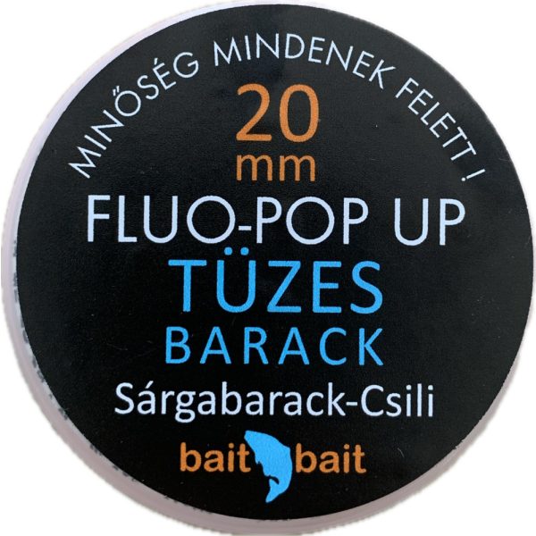 BaitBait Tüzes Barack  Fluo Pop Up Bojli 20mm 50gr