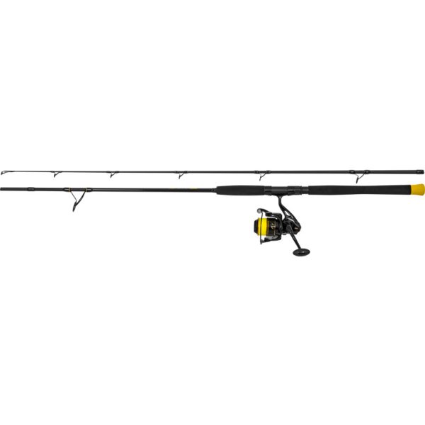 Black Cat Hard Core Combo Spin Rod 2,40m 20-200gr 2 részes Pergető Bot Black Passion FD 50 Orsóval és Zsinórral