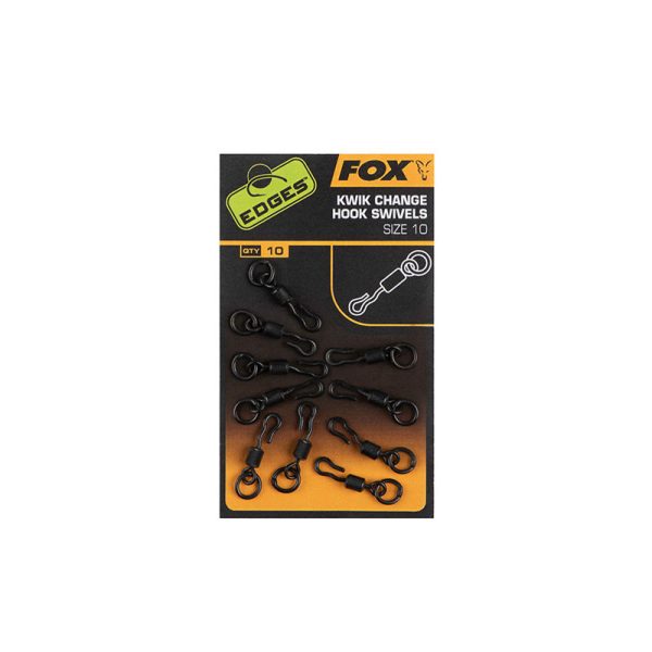 Fox Edges Kwik change hook swivels size 10 x 10 Forgókapocs