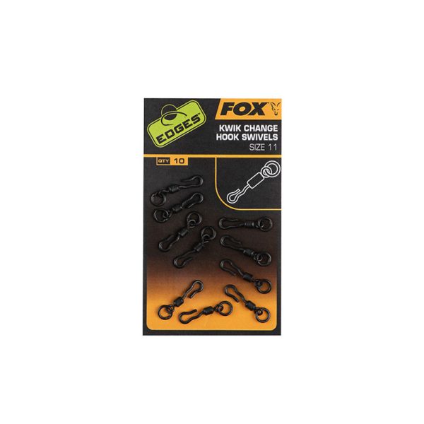 Fox Edges Kwik Change Hook Swivels Size 11 x10 Forgókapocs