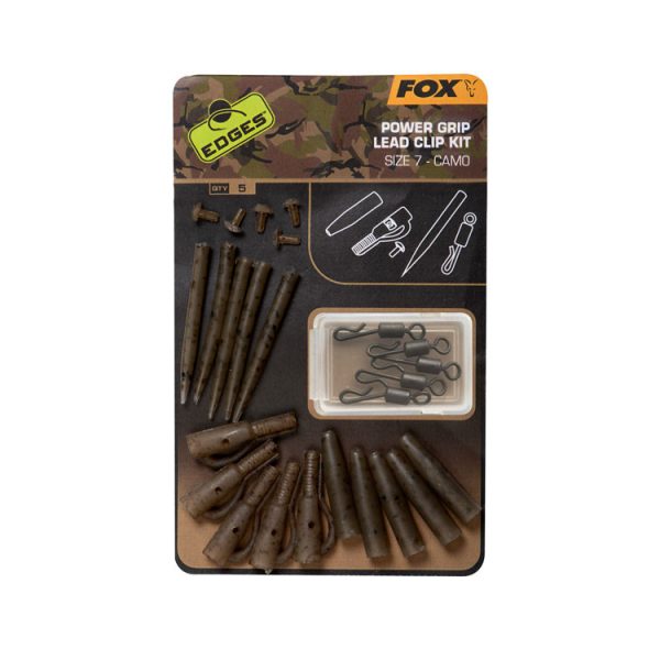 Fox EDGES™ Camo Power Grip Lead Clip Kit Sz 7 Size 7 x5 Gyorskapocs