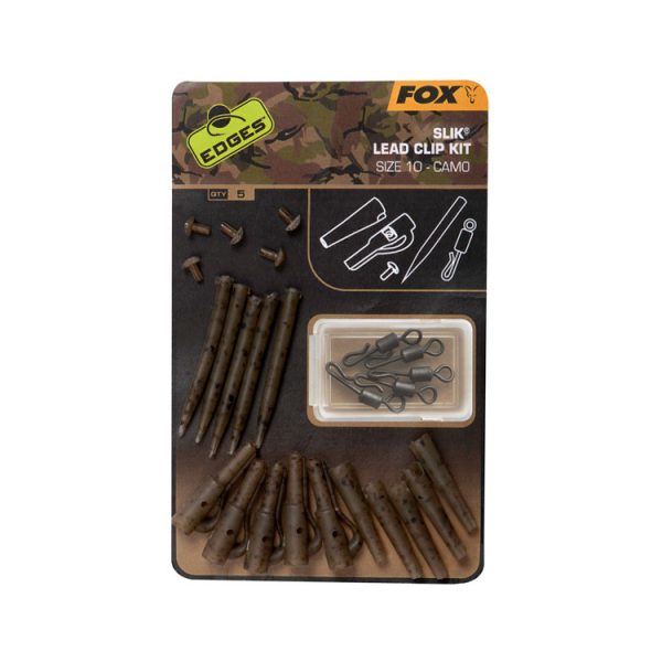 Fox EDGES™ Camo Slik Lead Clip Kit Sz 10 Size 10 x5 Gyorskapocs