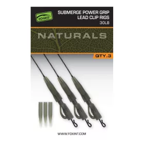   Fox Edges Naturals 40lb Power Grip Lead Clip Rigs Bojlis Szerelék 3db