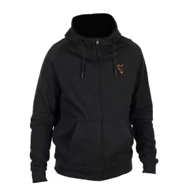   Fox Collection LW Hoody Fekete Narancssárga Kapucnis Pulóver S