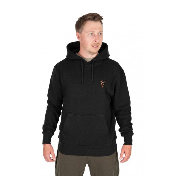 Fox Collection Hoody Fekete-Narancssárga Kapucnis Pulóver S