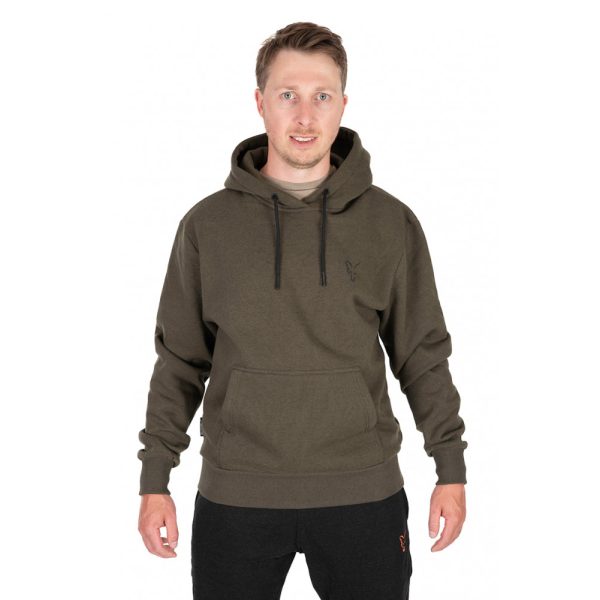 Fox Collection Hoody Zöld-Fekete Kapucnis Pulóver M