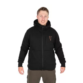 Fox Collection Black-Orange Sherpa Hoody Kapucnis Pulóver L