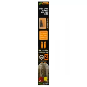   Fox EDGES™ Wide Gape Beaked PVA Bag Rigs 25lb Size 4 Brown & Green Előkötött horog