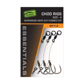   Fox Edges SWGO Chod Rig 5 Füles, Szakállas Előkötött Horog 3db