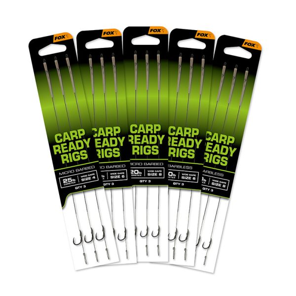Fox Carp Ready Rigs Wide Gape 2 Füles, Szakállas Előkötött Horog