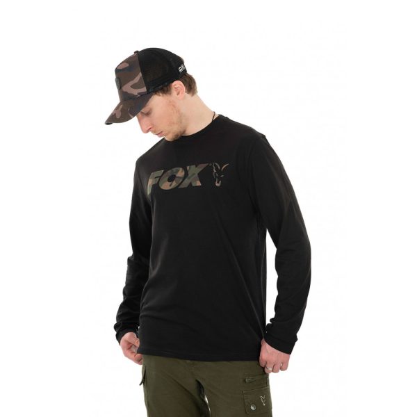 Fox Fox Black / Camo LS  - M Póló