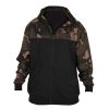Fox LW Fekete-Camo Split Zip Hoody Cipzáros Kapucnis Pulóver M