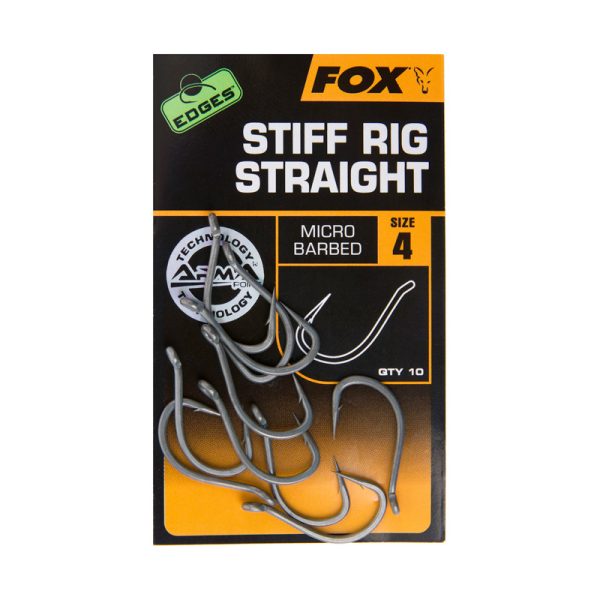 Fox EDGES™ Stiff Rig Straight - Size 6 Horog