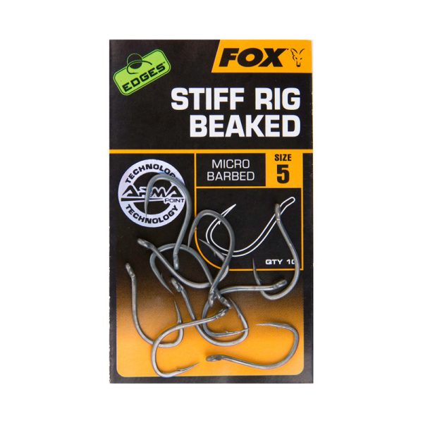 Fox EDGES™ Stiff Rig Beaked - Size 8B Barbless Horog