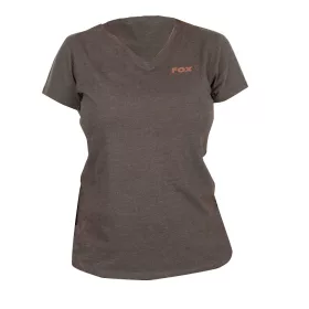 Fox WC V Neck T-Shirt Zöld-Mályva Női Póló L