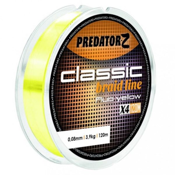 Predator Z PZ Classic fonott zsinór-fluo sárga, o 0,08 mm, 120 m, 3,9 kg