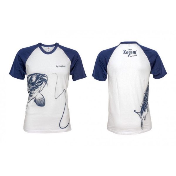 Carp Zoom CZ Limitált fehér- kék póló, XL