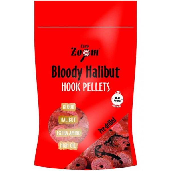 Carp Zoom CZ Epres halibut horogpellet fúrt, 8 mm, eper, halas, 150 g