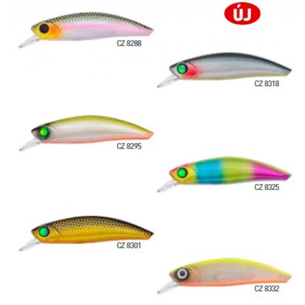 Predator Z Predator-Z Curve Minnow wobbler, 6 cm, 7,1 g, kék, zöld, rózsaszín, süllyedő