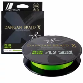   Major Craft Dangan Braid X 8X 0,10mm 150m Fluo Green Fonott Zsinór