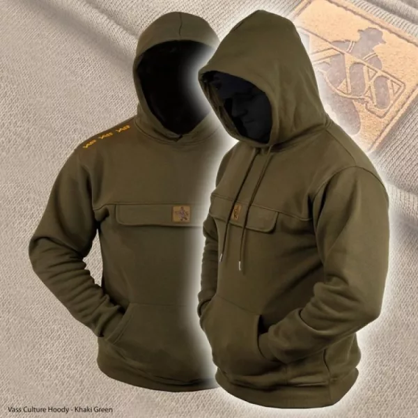 Vass-Tex Culture Fishing Khaki Green Kapucnis Pulóver S