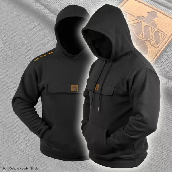 Vass-Tex Culture Fishing Fekete Kapucnis Pulóver XL