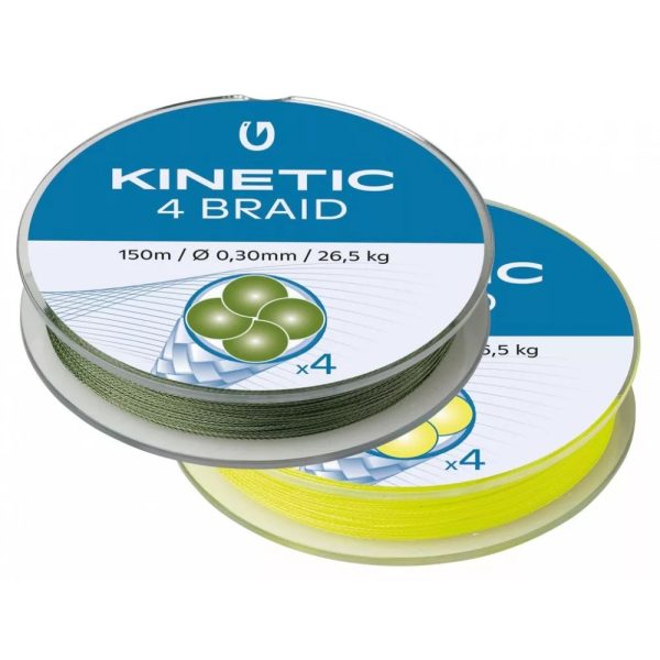 KINETIC 4 Braid 150m 0,35mm/28,3kg Fluo Yellow Fonott zsinór