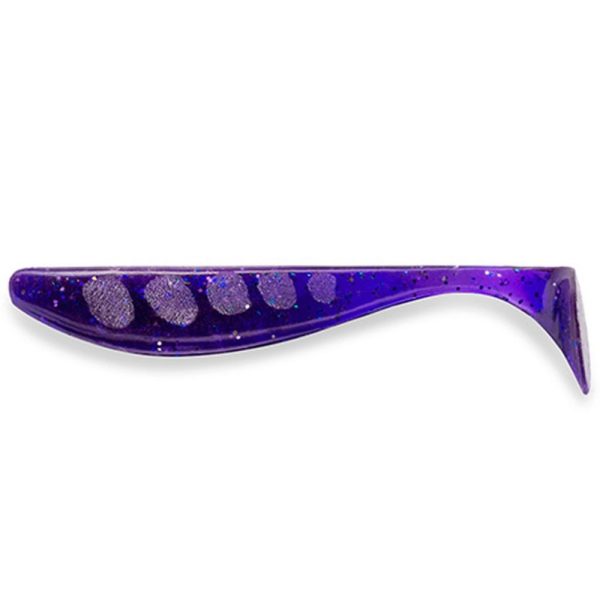FISHUP Wizzle Shad 3" (8pcs.), #060 - Dark Violet/Peacock & Silver Plasztik műcsali