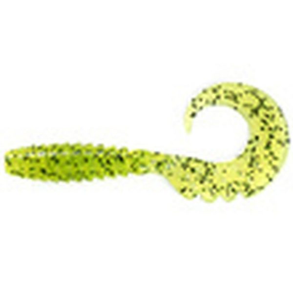 FISHUP Fancy Grub 1" (12pcs.), #055 - Chartreuse/Black Plasztik műcsali