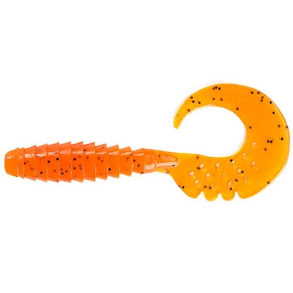 FISHUP Fancy Grub 2.5" (10pcs.), #049 - Orange Pumpkin/Black Plasztik műcsali